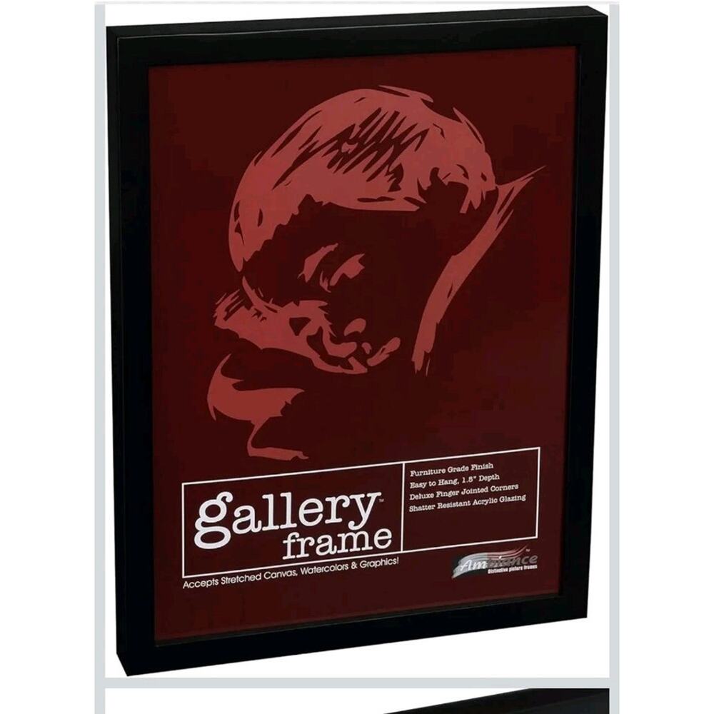 Ambiance Gallery Wood 1.5" Deep Picture Frames - 16x20" Black Wood Frame - Picture 4 of 5